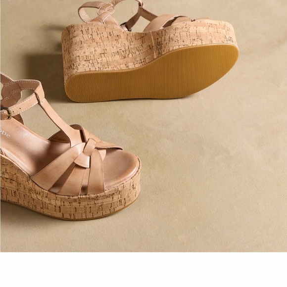 Antelope Marquez Wedge Sandals from Sundance, Taupe, NIB